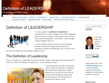 Tablet Screenshot of definition-of-leadership.com